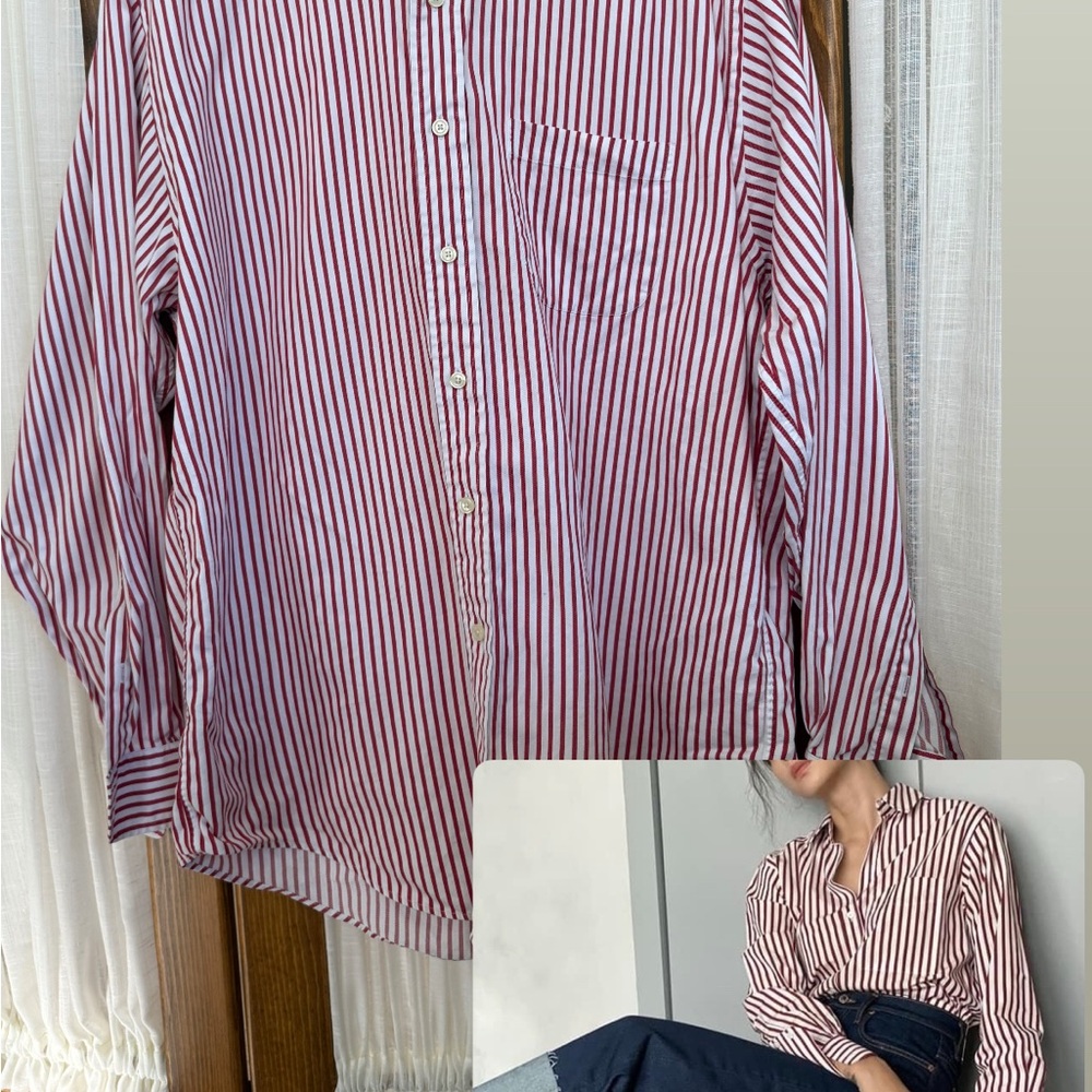 Brooks Brothers Red and White Striped Button-Down Shirt